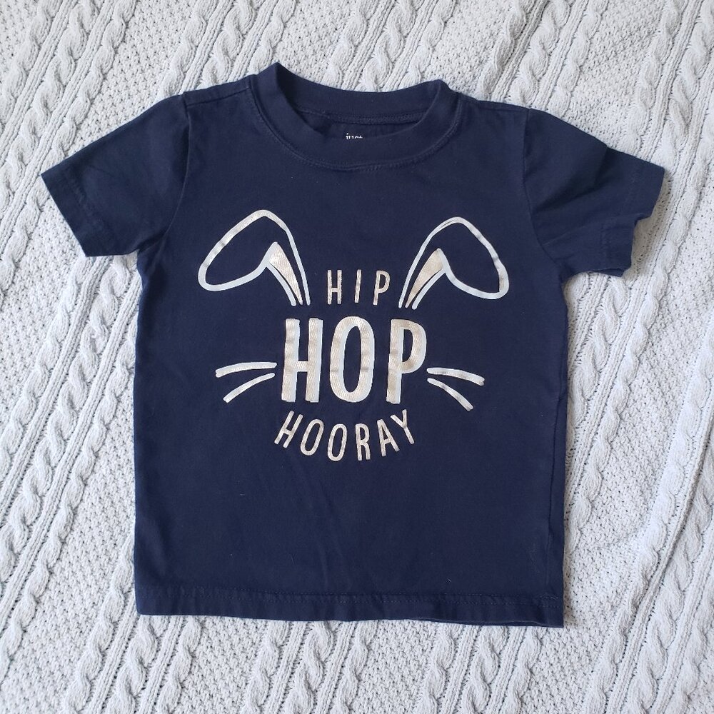 Toddler Boys Navy Blue Hip Hop Hooray Easter Bunny Shirt by Carter's - Size 2T